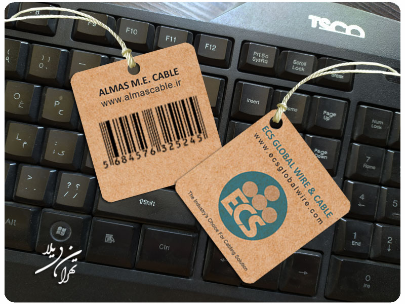 چاپ تگ آویز مربع کرافت 300 گرم دو رو